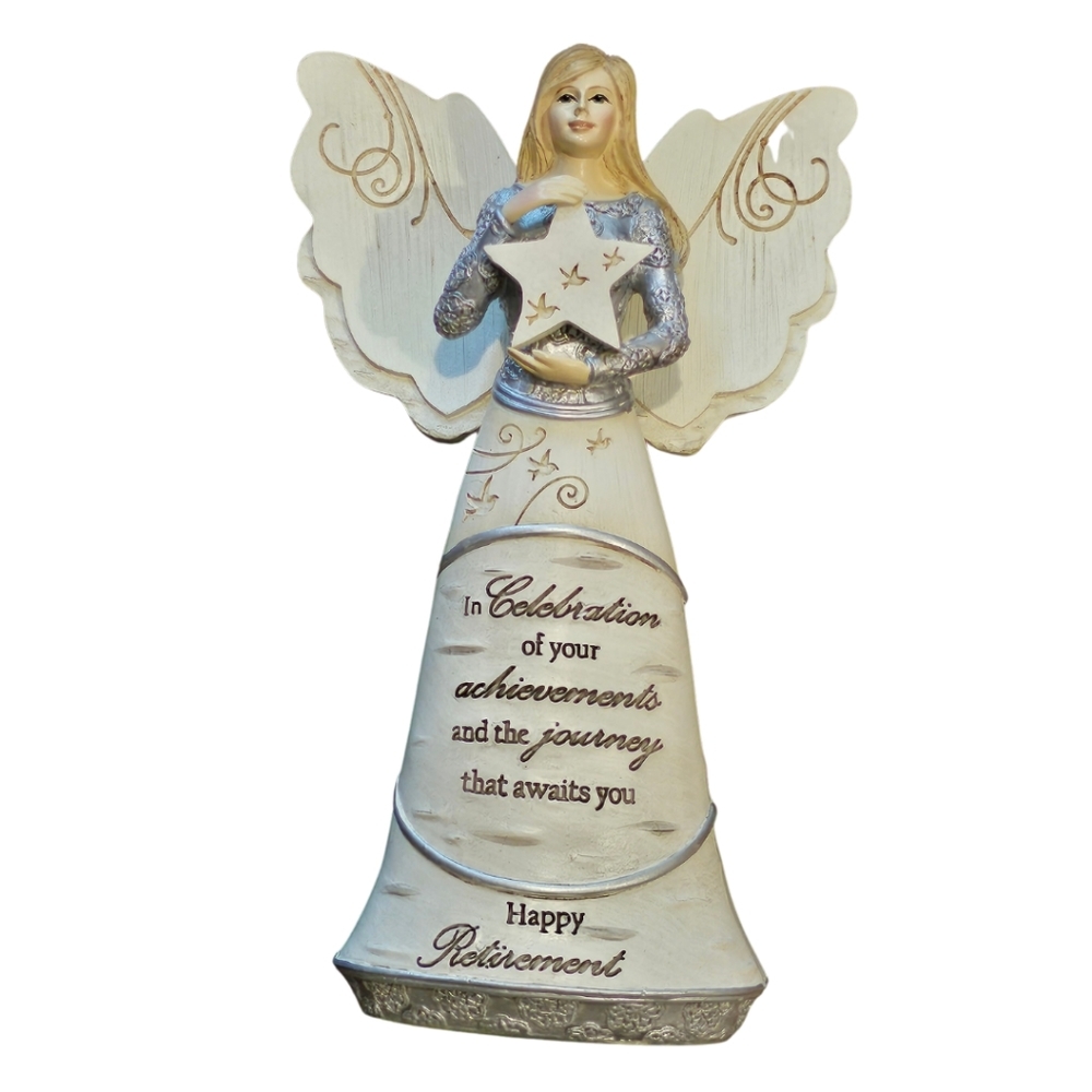 Retirement Gift Angel Well Wishes Silver and Cream Like New Pavillion Gift Compa